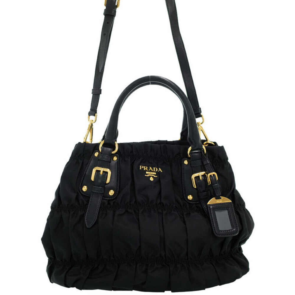 Prada Gaufre Shoulder handbag Bag Satchel Tessuto gathered - Picture 2 of 9